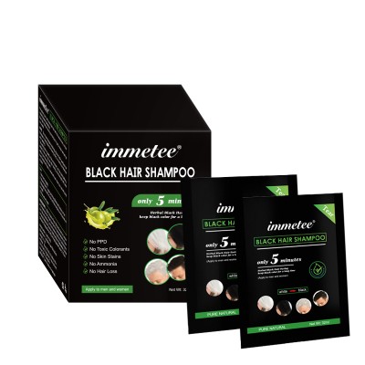 Top Seller Semi-permanent Hair Dye Black Shampoo 32ml * 10 bag OEM/ODM